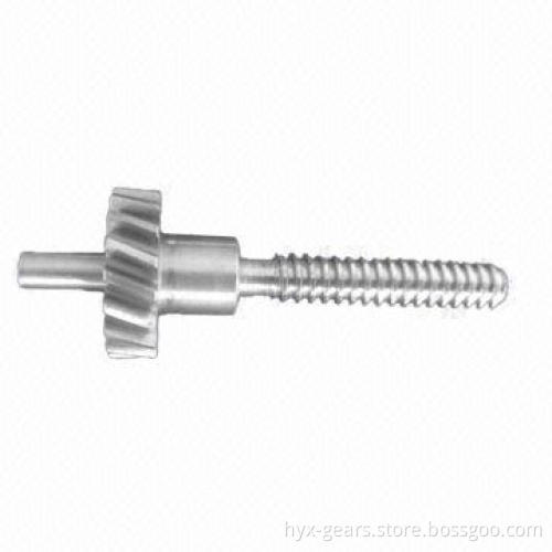 Hobbing Gear Shaft with metal material including iron alloy, brass, stainless steel, aluminum